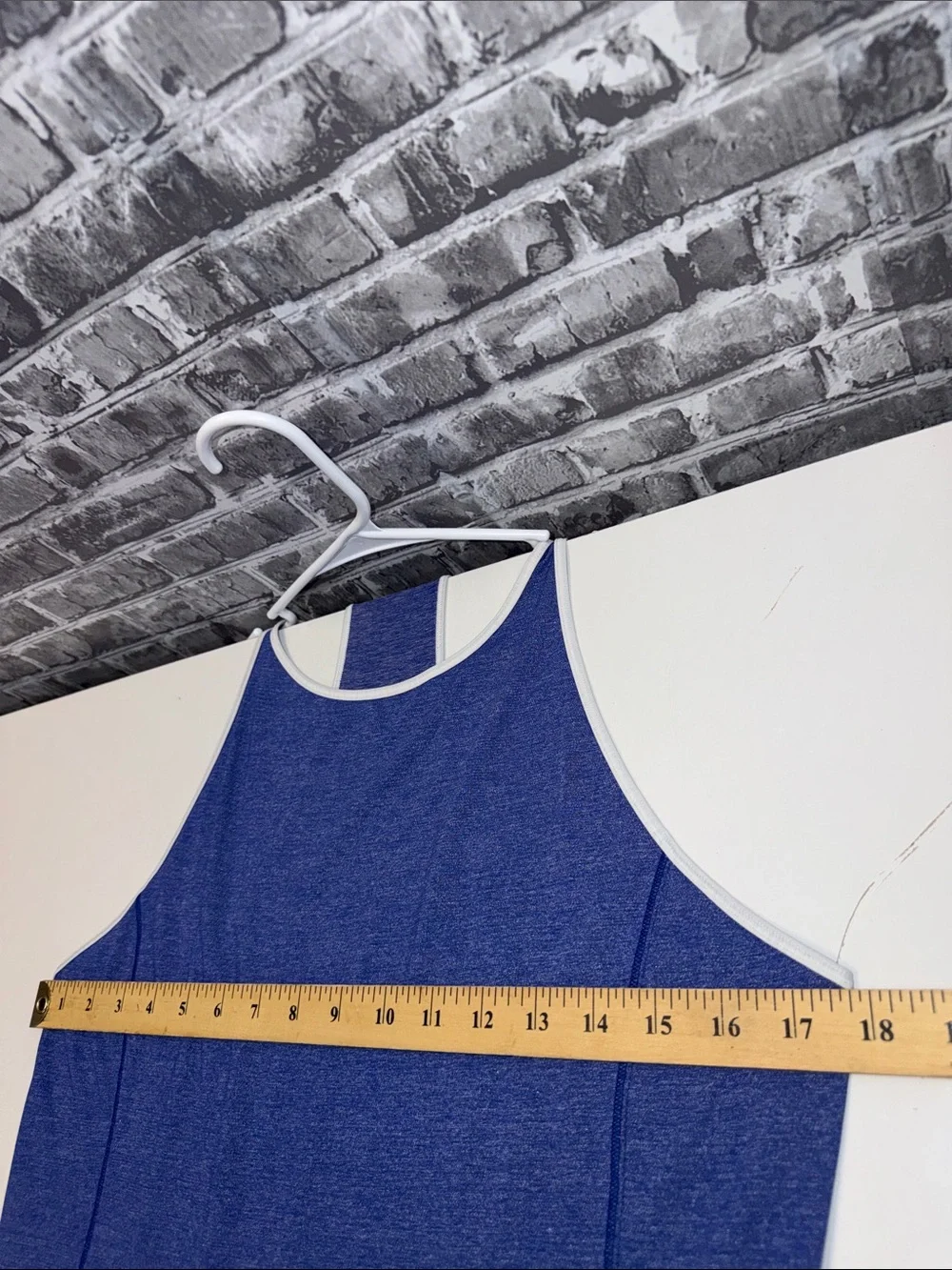 lululemon athletica Blue Racerback Tank with White Trim